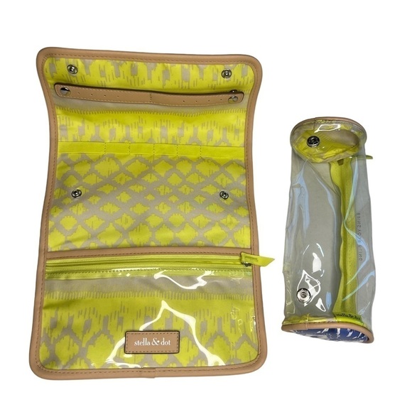 Stella & Dot Roll With It Blue Ikat Jewelry Roll Travel Case - Picture 5 of 6